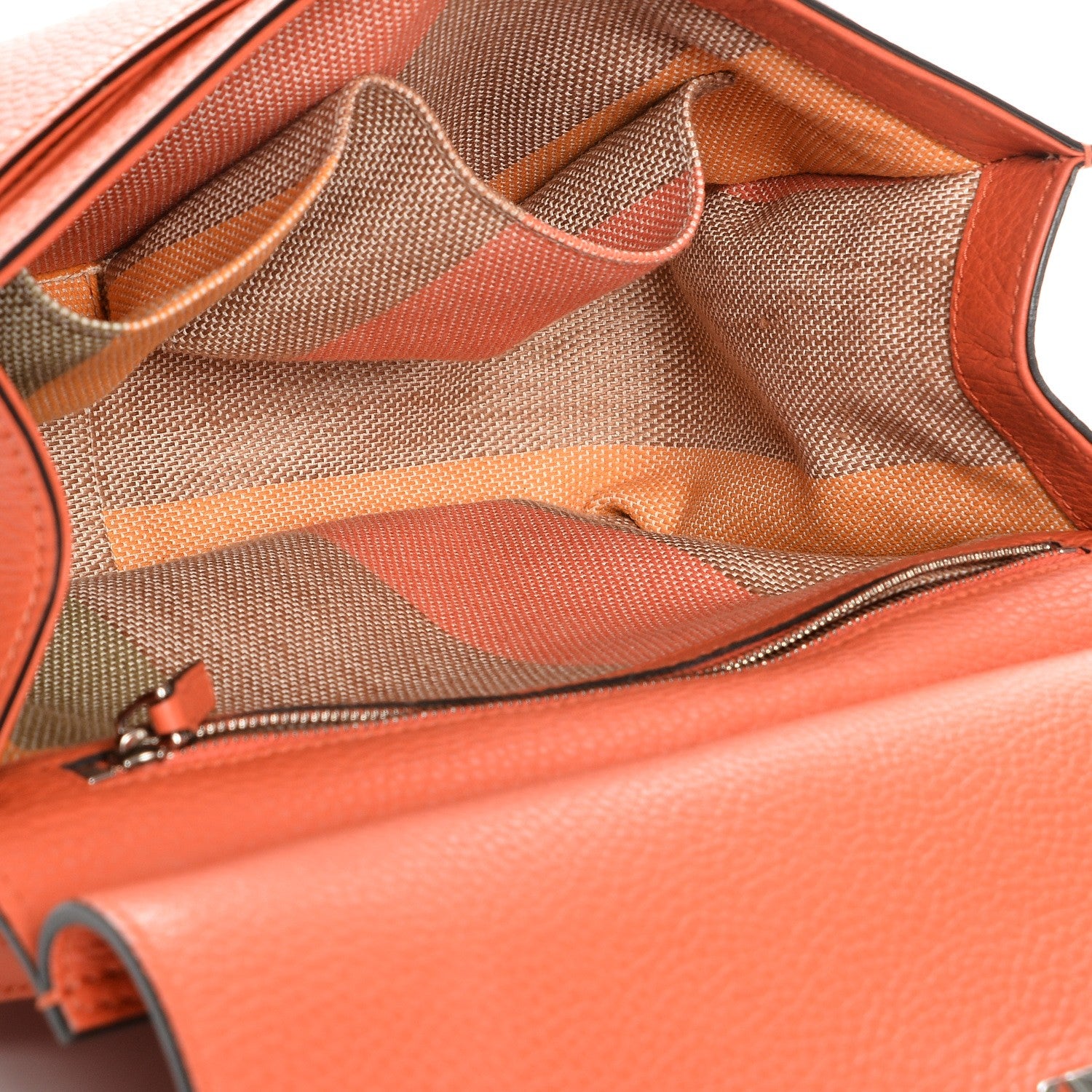 Gucci Cellarius Calfskin Medium Bamboo Daily Flap Shoulder Bag New Dark Orange 6 of 6