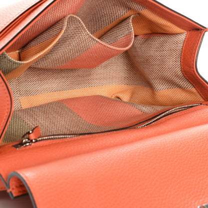Gucci Cellarius Calfskin Medium Bamboo Daily Flap Shoulder Bag New Dark Orange 6 of 6