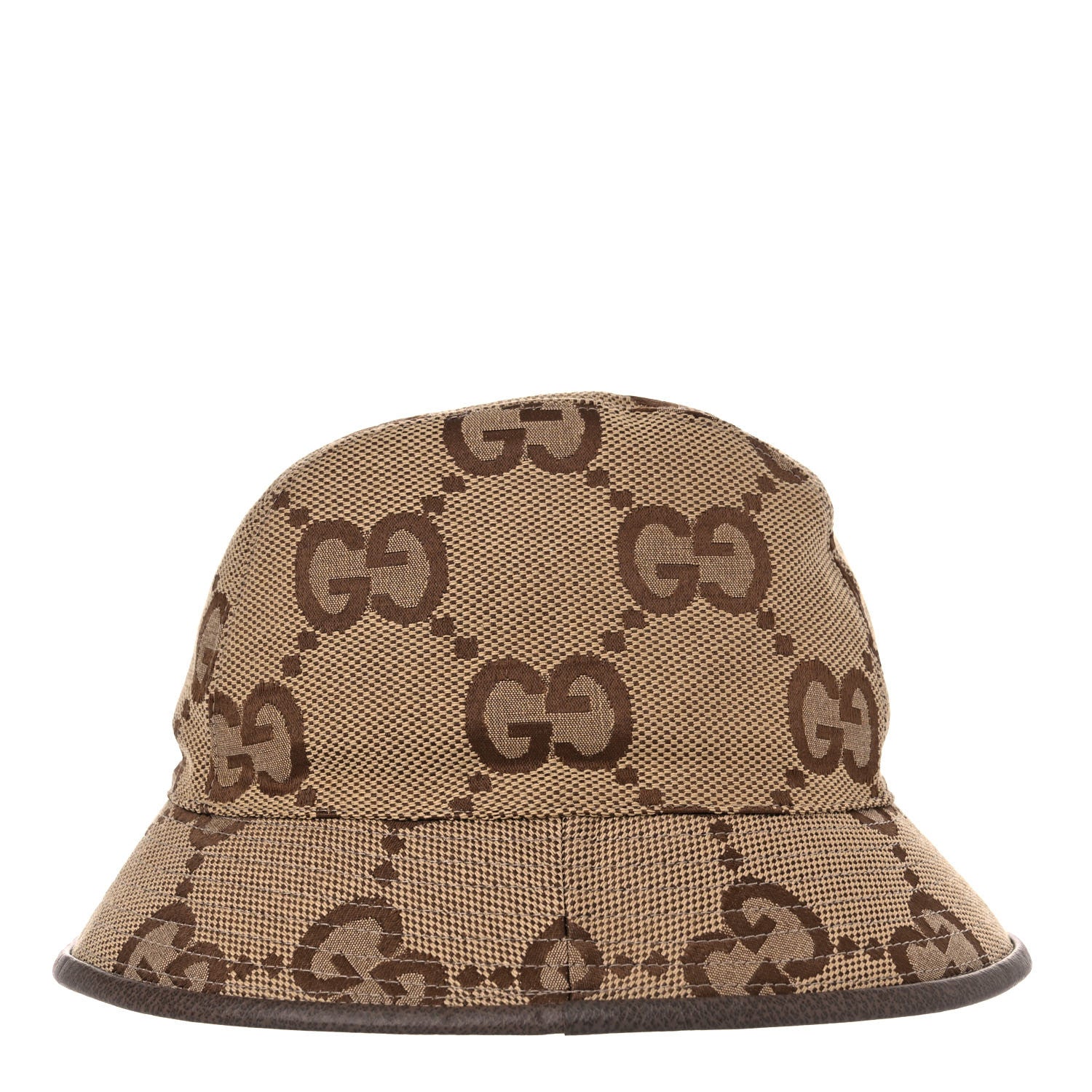 Gucci Monogram Jumbo GG Bucket Hat S Camel Ebony New Acero 5 of 9