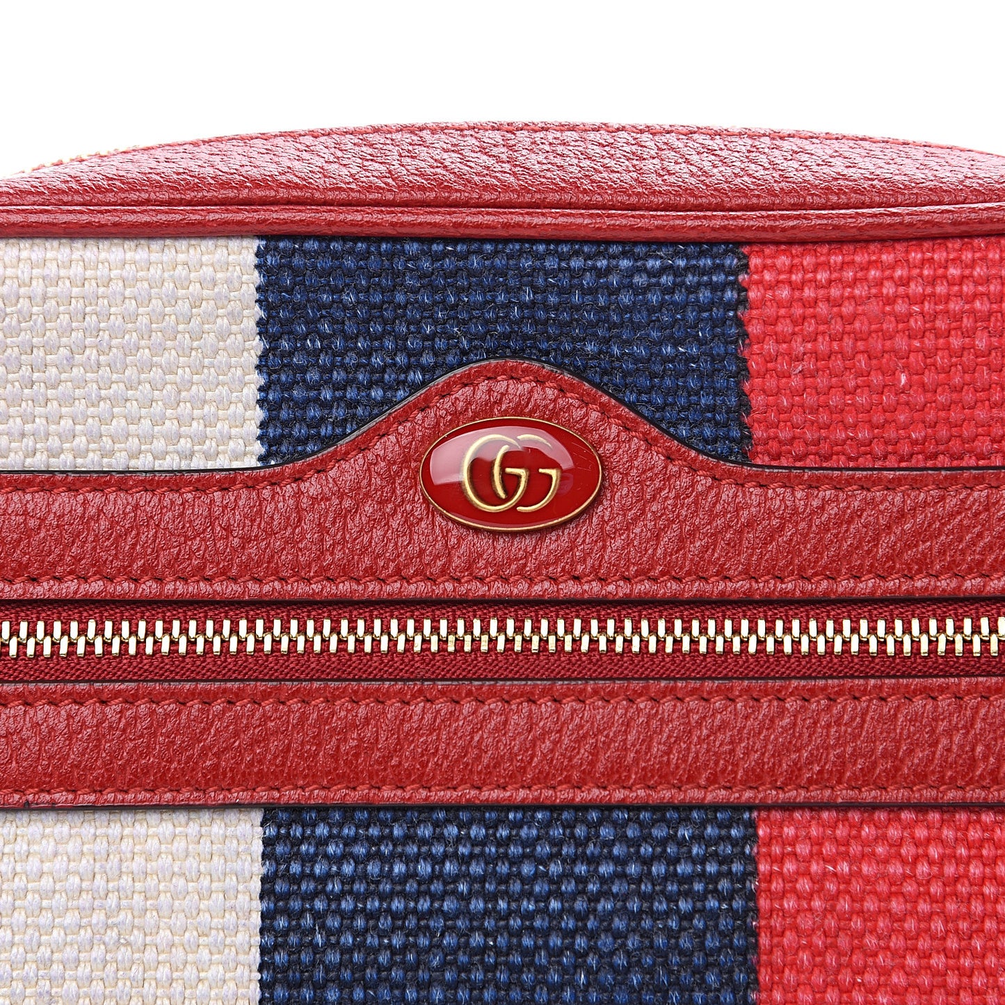 Canvas Sylvie Stripe Mini Ophidia Camera Bag Mystic White Hibiscus Red Maritime