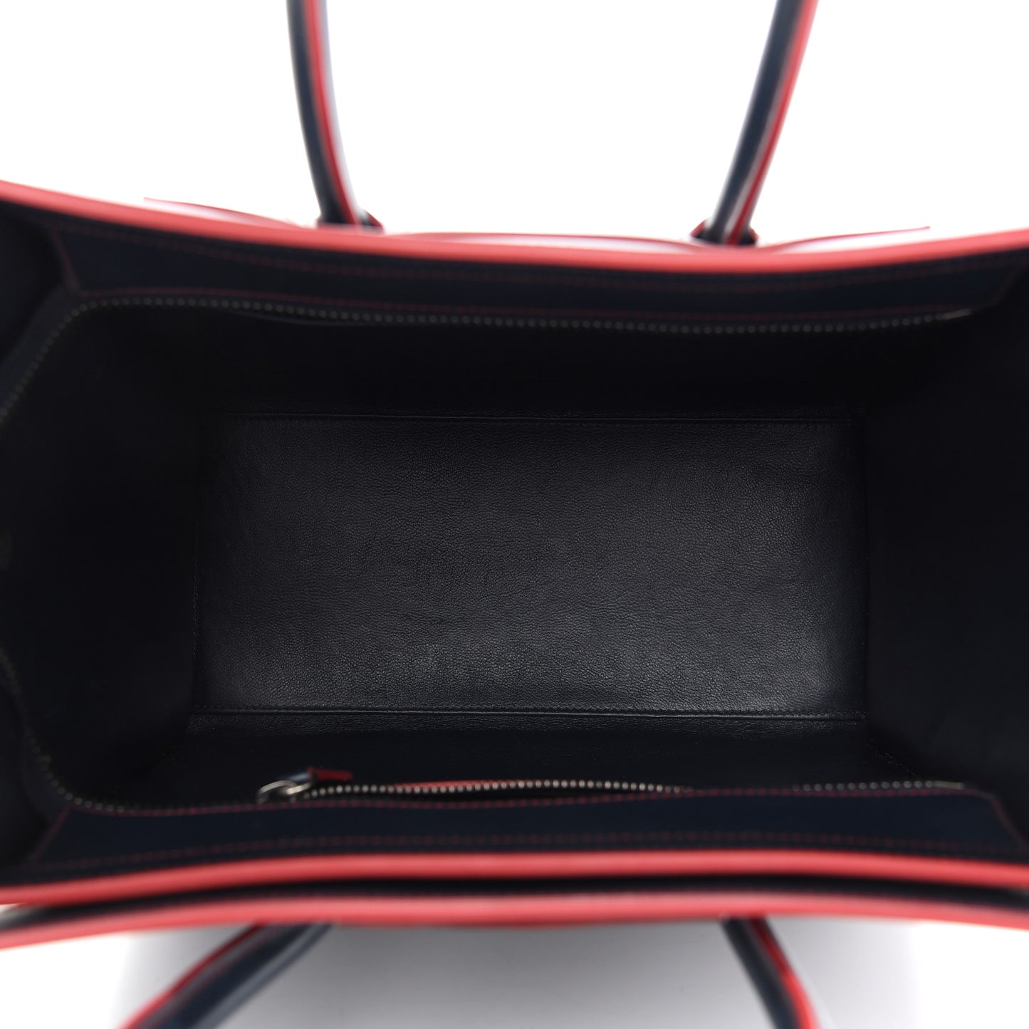 Satin Debossed Calfskin Micro Luggage Navy Blue