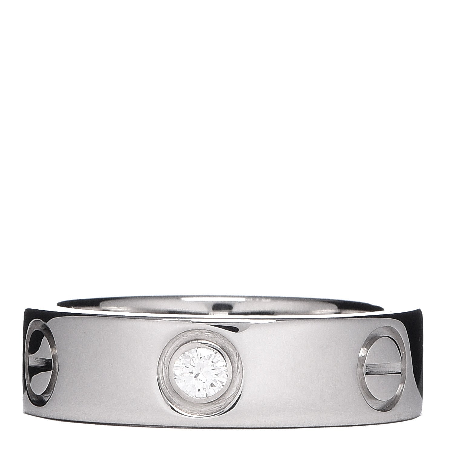 Cartier 18K White Gold 3 Diamond 5.5mm LOVE Ring 51 5.75 3 of 4