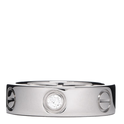 Cartier 18K White Gold 3 Diamond 5.5mm LOVE Ring 51 5.75 3 of 4