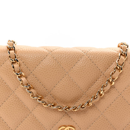 Chanel Caviar Quilted Wallet on Chain WOC Beige 9 of 11