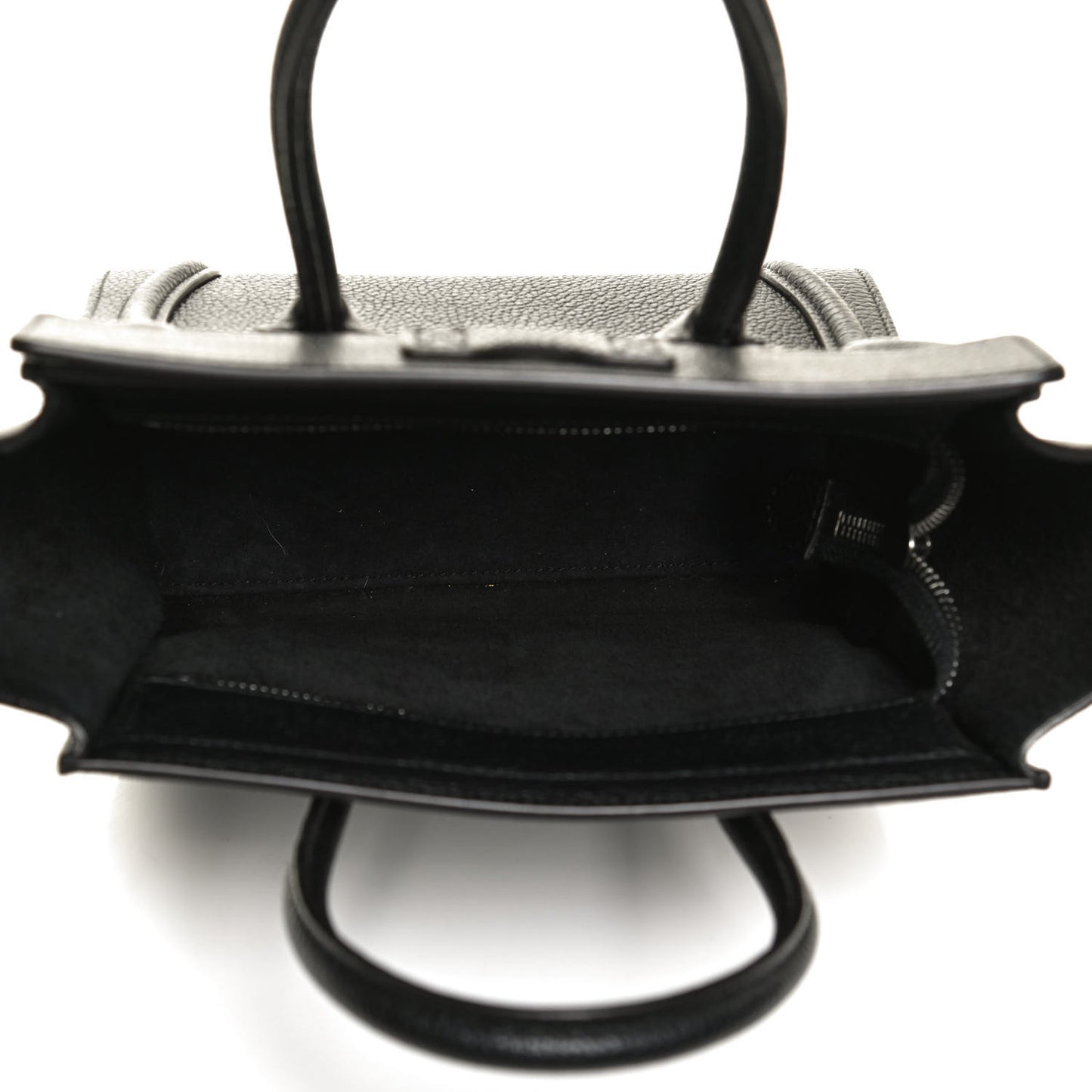 Drummed Calfskin Nano Luggage Black