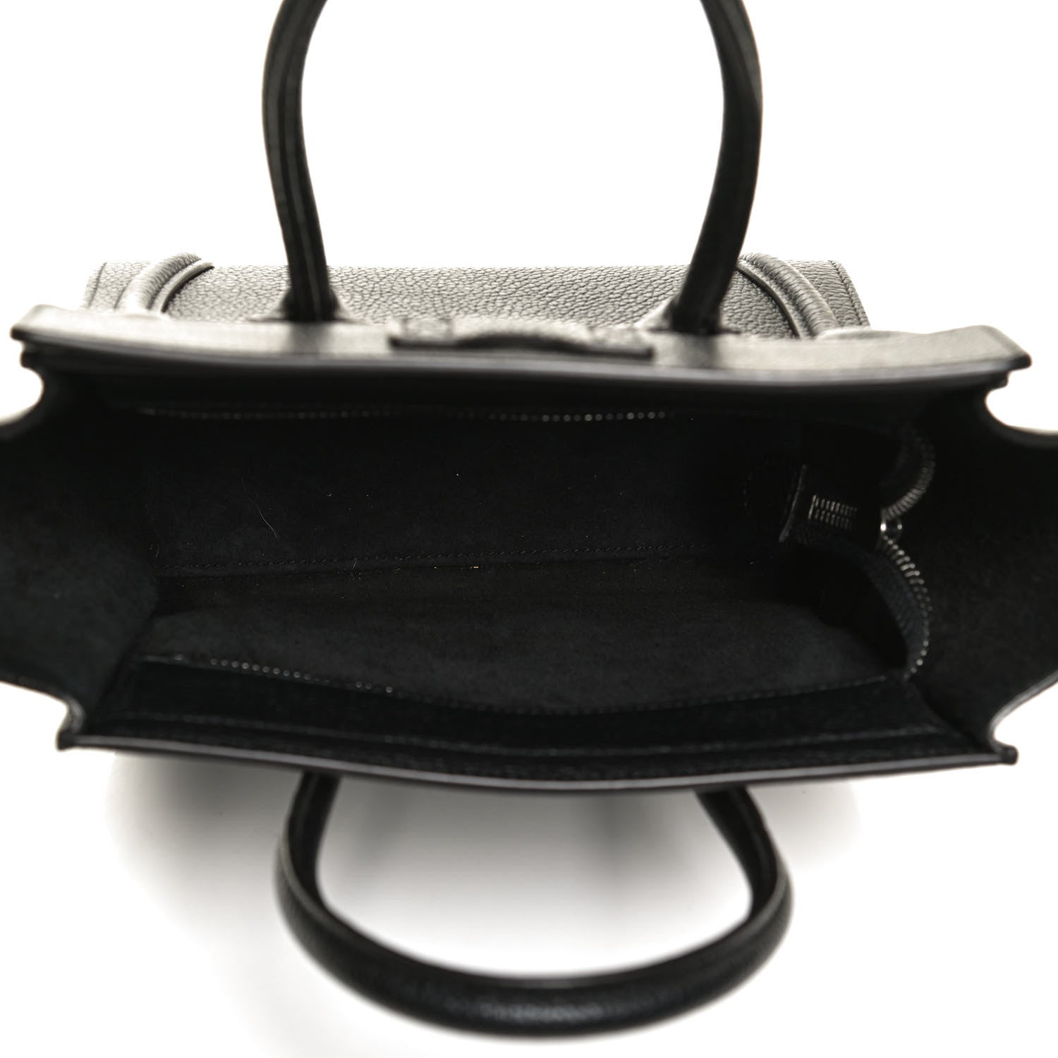 Celine Drummed Calfskin Nano Luggage Black 5 of 12