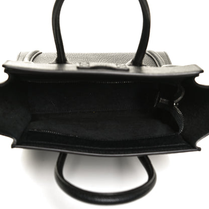 Celine Drummed Calfskin Nano Luggage Black 5 of 12