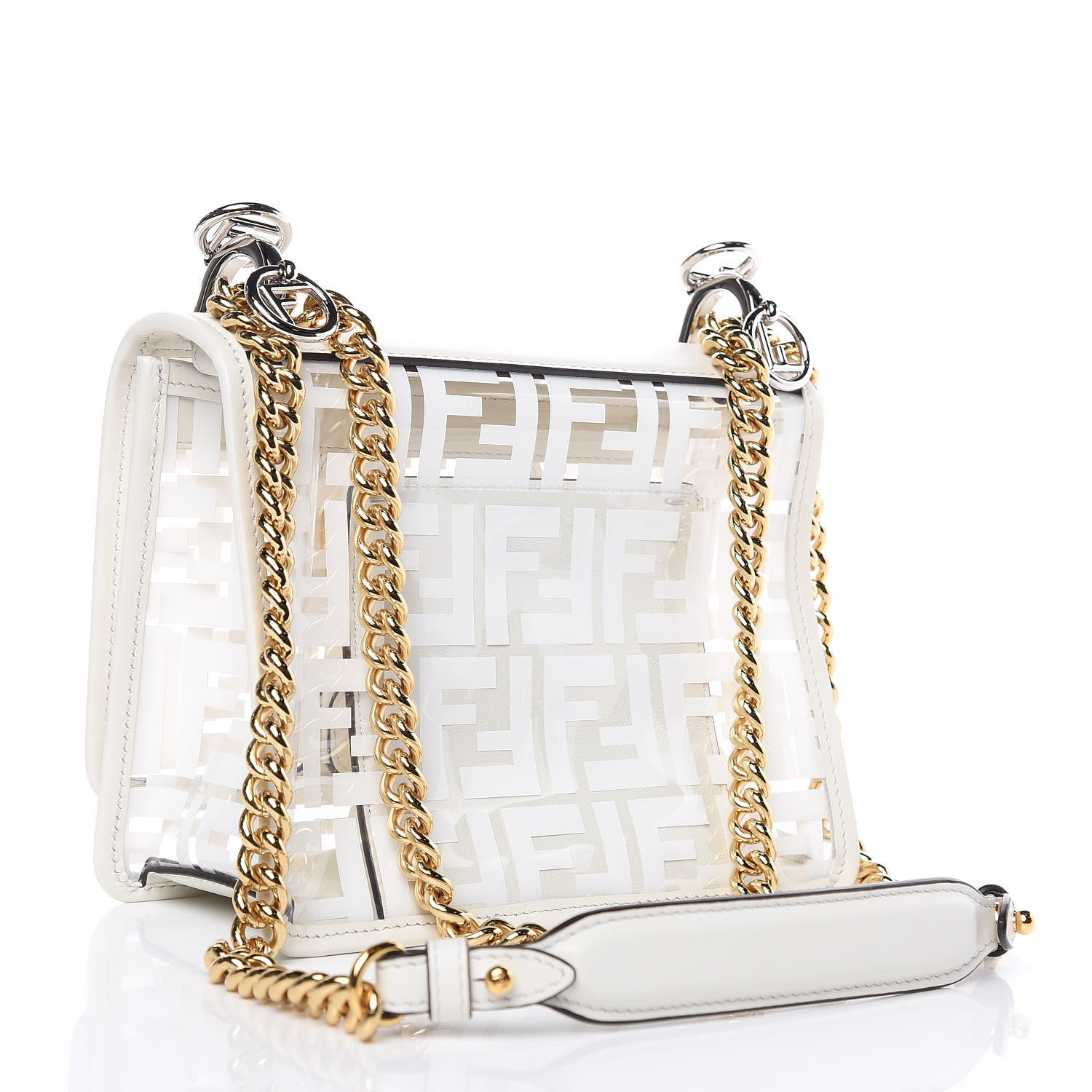 Fendi TPU FF Vitello Century F is Fendi Small Kan I Shoulder Bag White 3 of 8