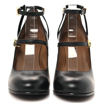 Fendi Vitello Delfina High Heel Pumps 39.5 Black 2 of 9