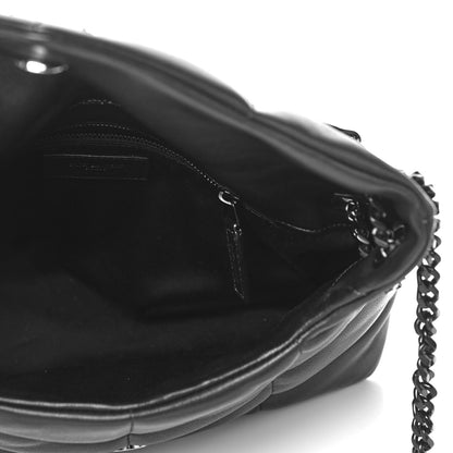 Saint Laurent Lambskin Quilted Small Loulou Puffer Monogram Chain Satchel Black 5 of 9