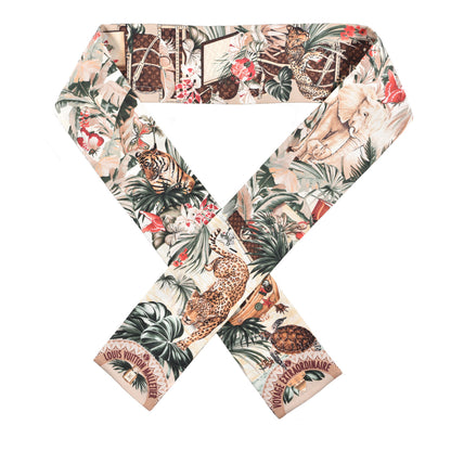 Louis Vuitton Silk Voyage Extraordinaire Bandeau Scarf Beige 1 of 3