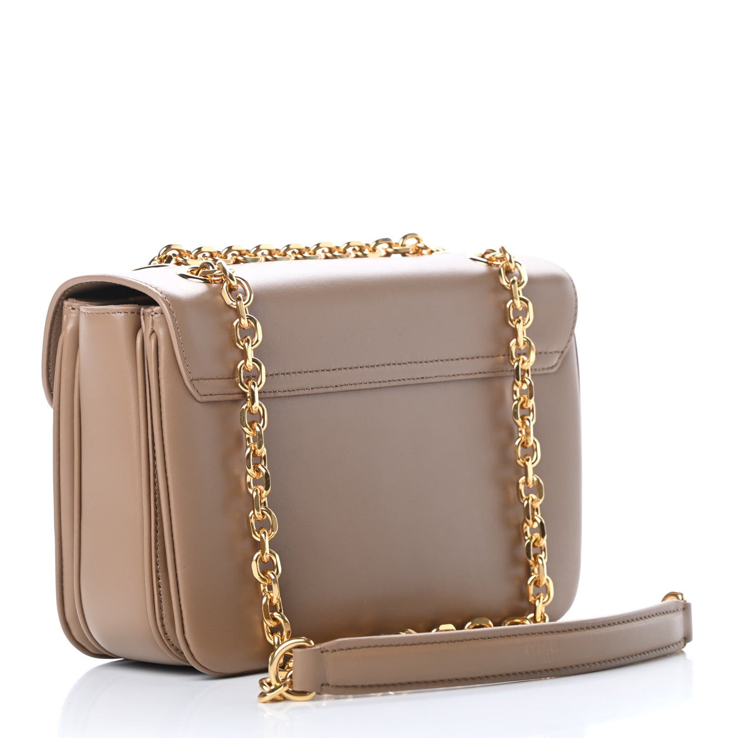 Shiny Calfskin Medium C Bag Light Camel