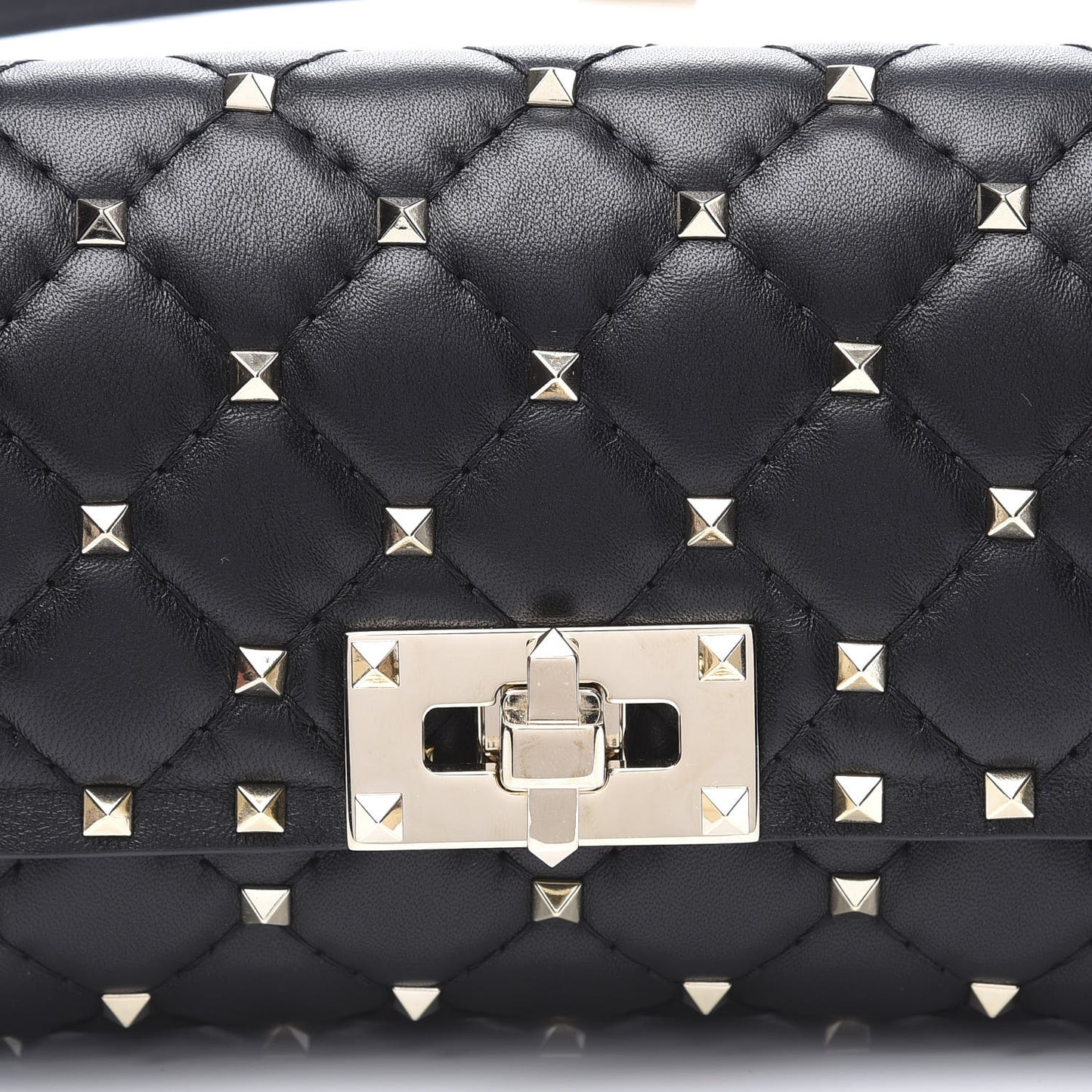 Lambskin Rockstud Spike Belt Bag Black