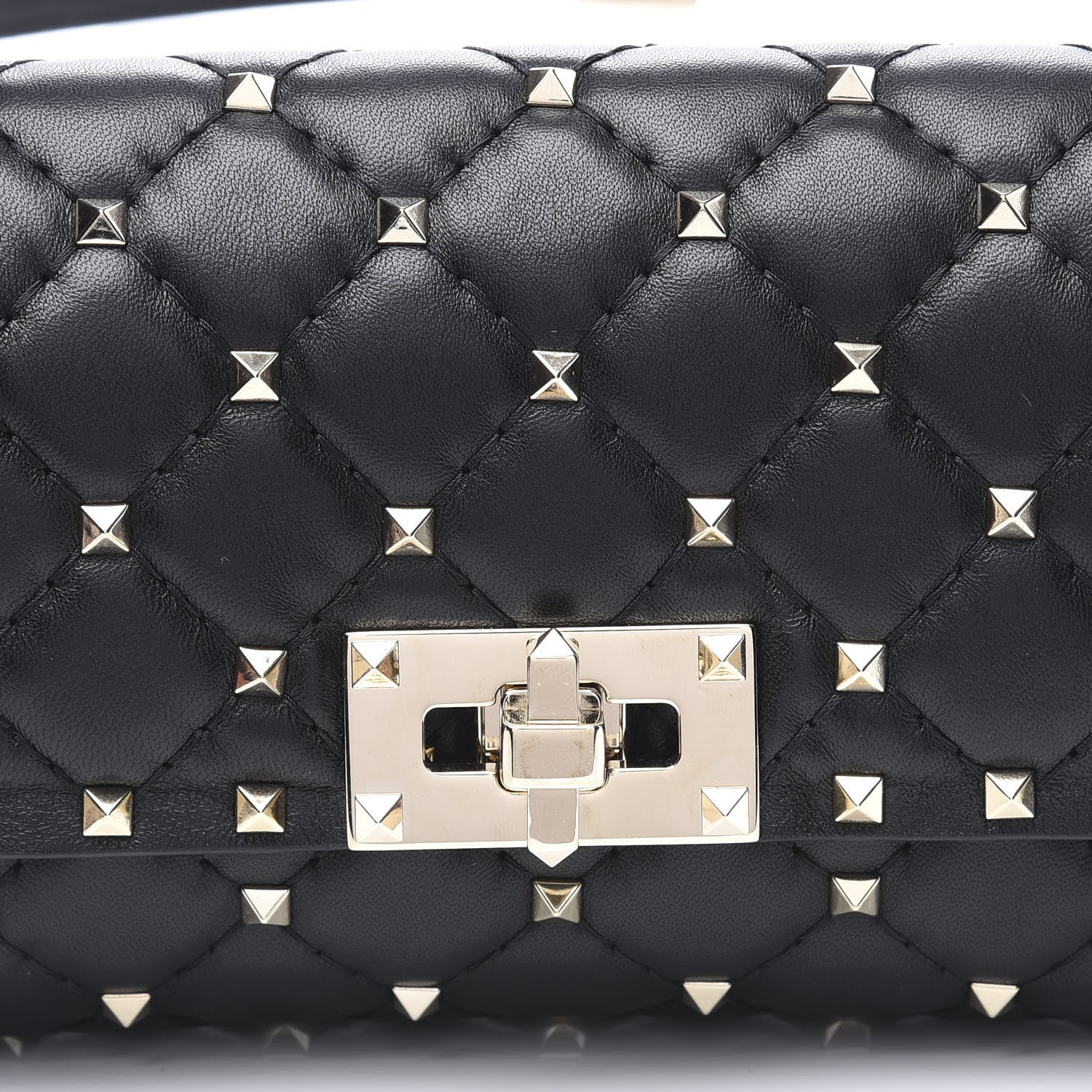 Valentino Garavani Lambskin Rockstud Spike Belt Bag Black 9 of 9