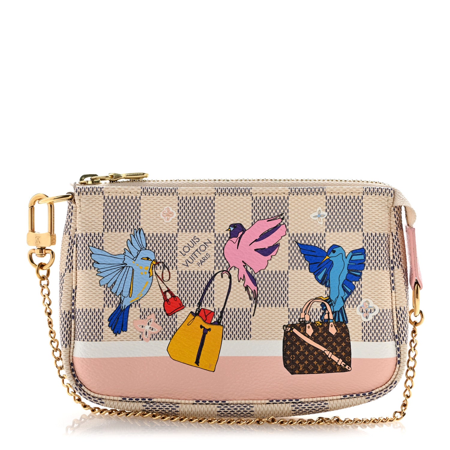 Louis Vuitton Damier Azur 2018 Christmas Animation Mini Pochette Accessories 1 of 9