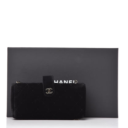 Chanel Velvet Quilted Small Clutch With Chain Black 9 of 9