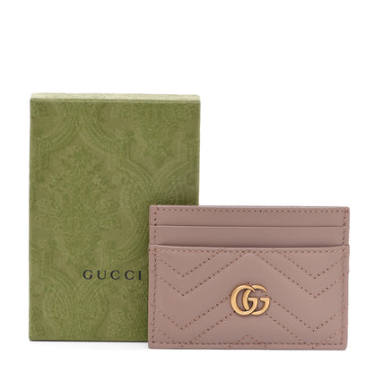 Gucci Calfskin Matelasse GG Marmont Card Holder Porcelain Rose 7 of 7