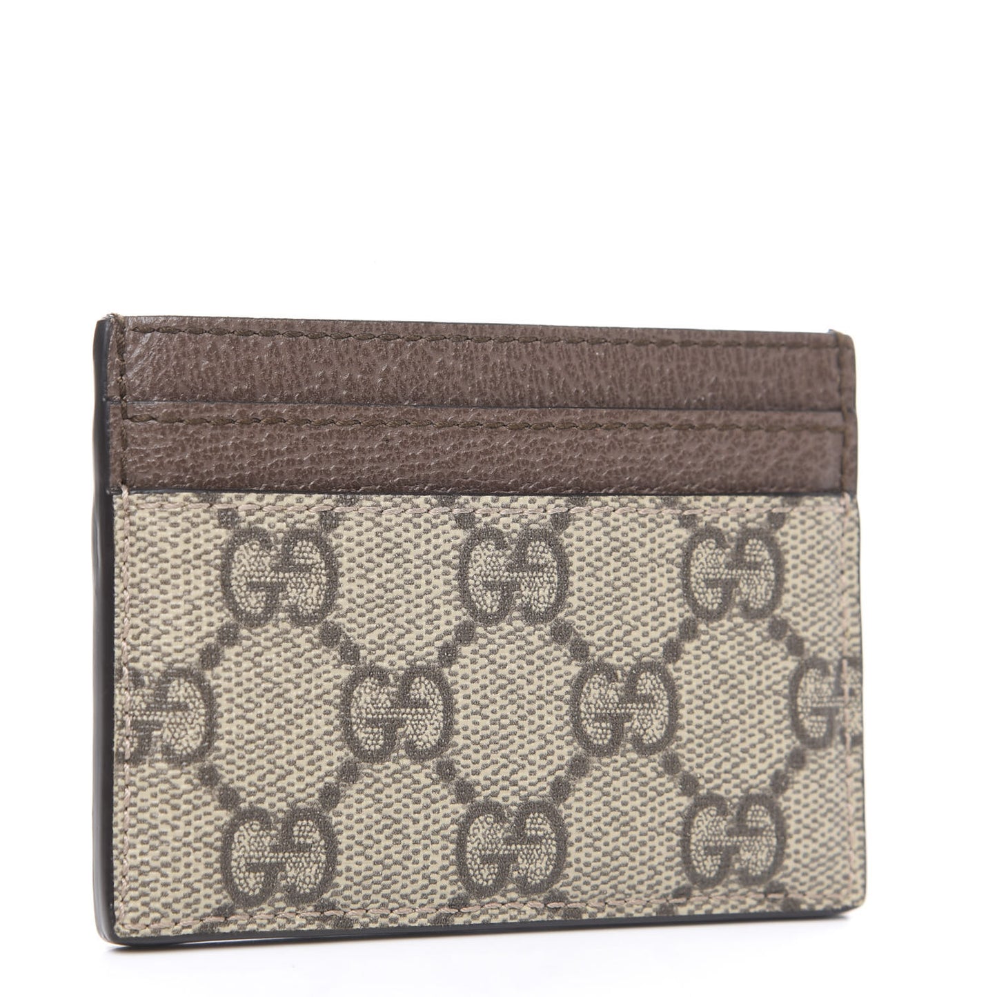 GG Supreme Monogram Ophidia Card Holder Brown