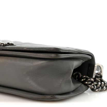 Chanel Lambskin Chevron Quilted Medium Boy Flap Grey 10 of 12