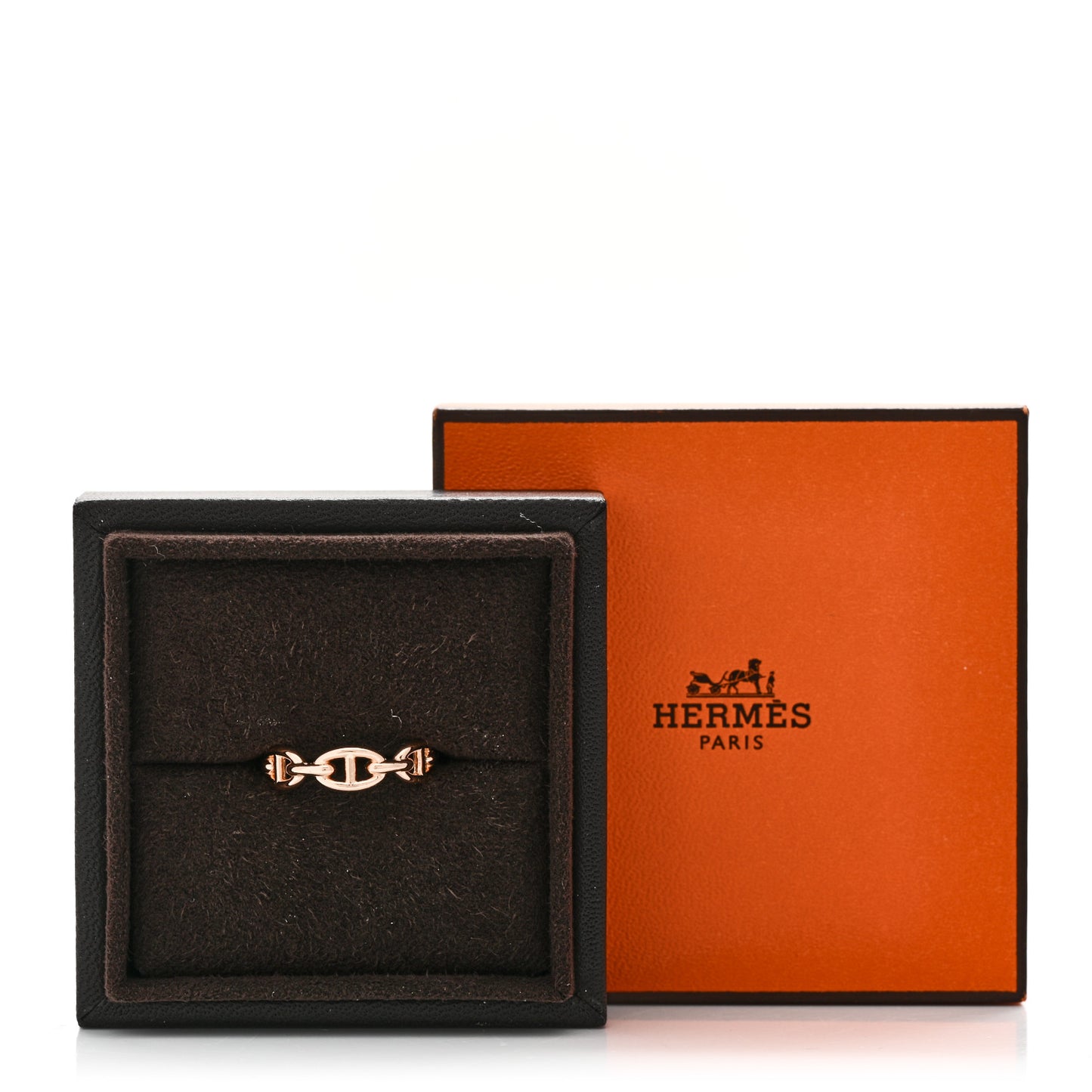 18K Rose Gold PM Chaine d'Ancre Enchainee Ring 58 8.5