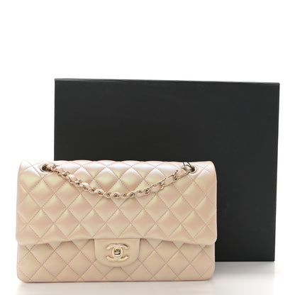 Chanel Iridescent Calfskin Quilted Medium Double Flap Beige 11 of 11