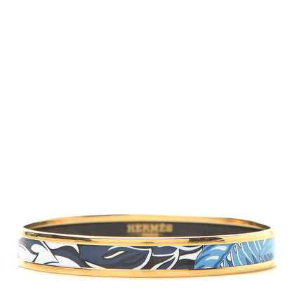 Hermes Enamel Printed Narrow Mythiques Phoenix Bracelet 65 Pollen Azur 1 of 5