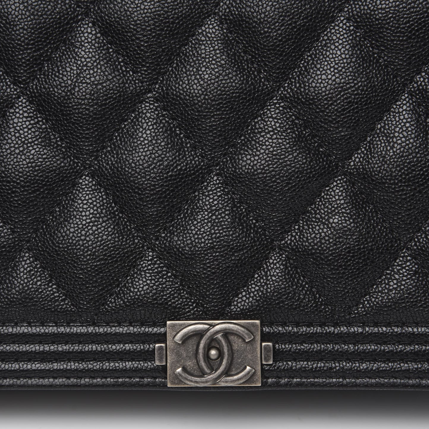 Caviar Quilted Boy Wallet On Chain WOC Black
