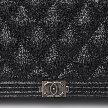 Chanel Caviar Quilted Boy Wallet On Chain WOC Black 9 of 11