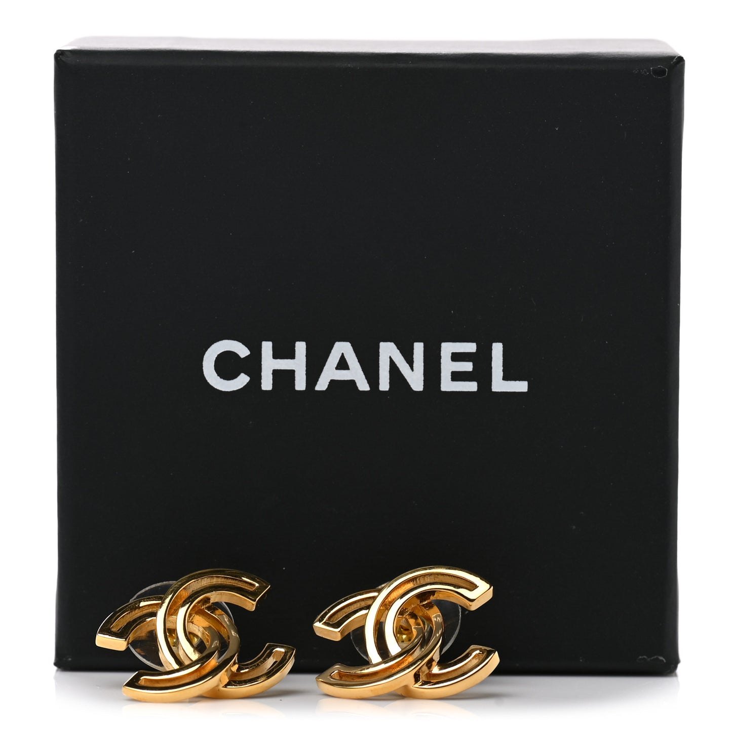 Metal Obazine CC Earrings Gold