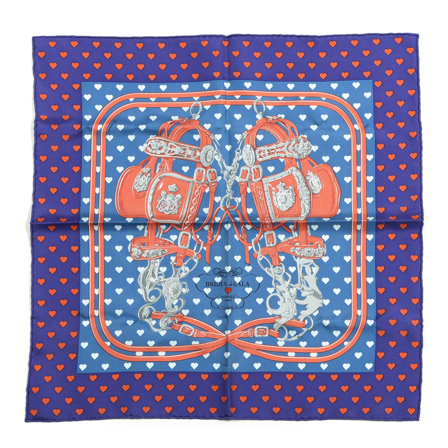 Silk Brides De Gala Love Pocket Square Violet Canard Orange