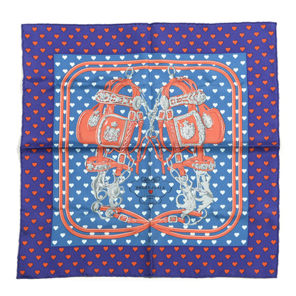 Hermes Silk Brides De Gala Love Pocket Square Violet Canard Orange 1 of 3