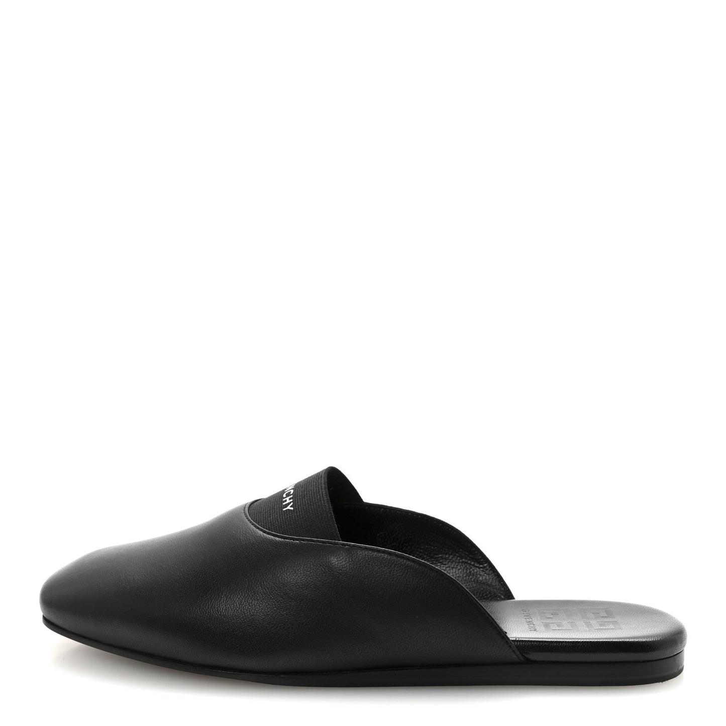 Calfskin Dune Bedford Logo Mule Slides 35.5 Black