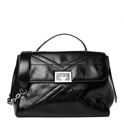 Givenchy Creased Patent Calfskin Medium ID Flap Black 1 of 7