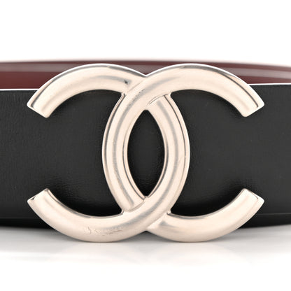 Chanel Calfskin CC Reversible Belt 90 36 Black Burgundy 5 of 6