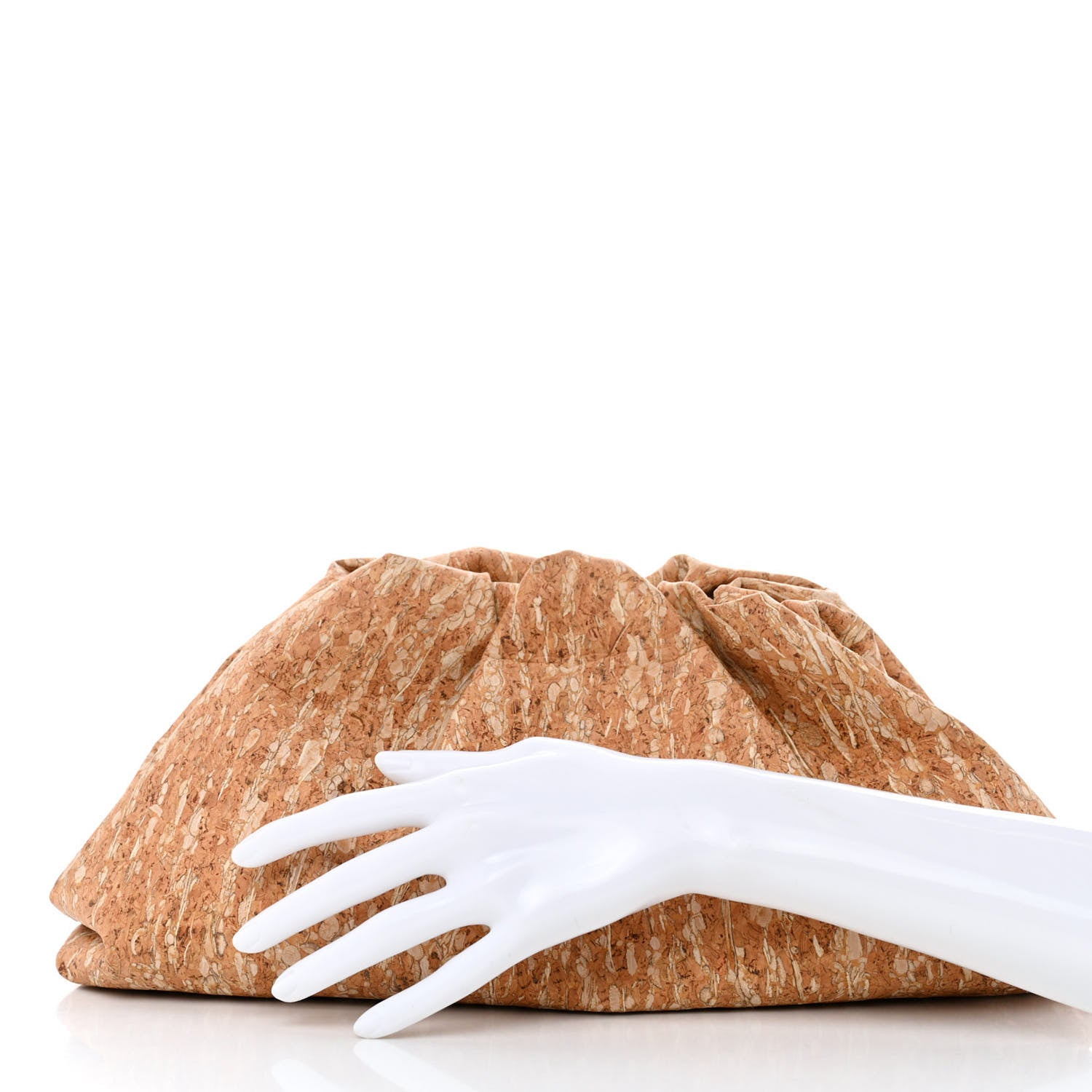 Bottega Veneta Cork The Pouch Oversized Clutch Natural 2 of 7