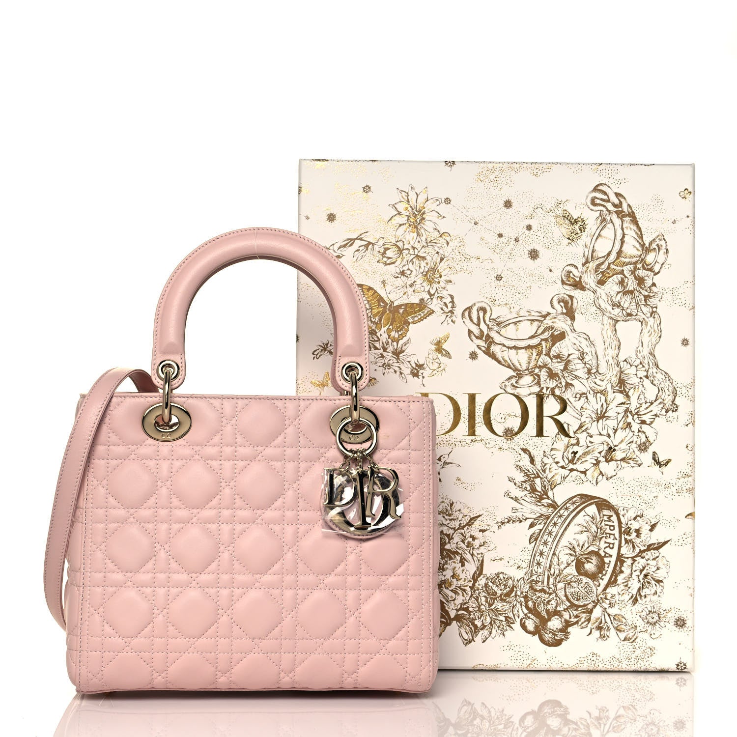 Christian Dior Lambskin Cannage Medium Lady Dior Light Pink 13 of 13
