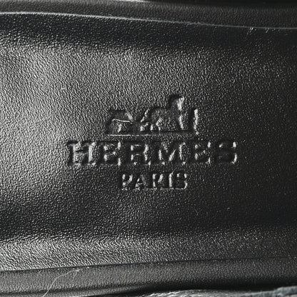 Hermes Lizard Calfskin Oz Mules 37 Ombre Black 7 of 10