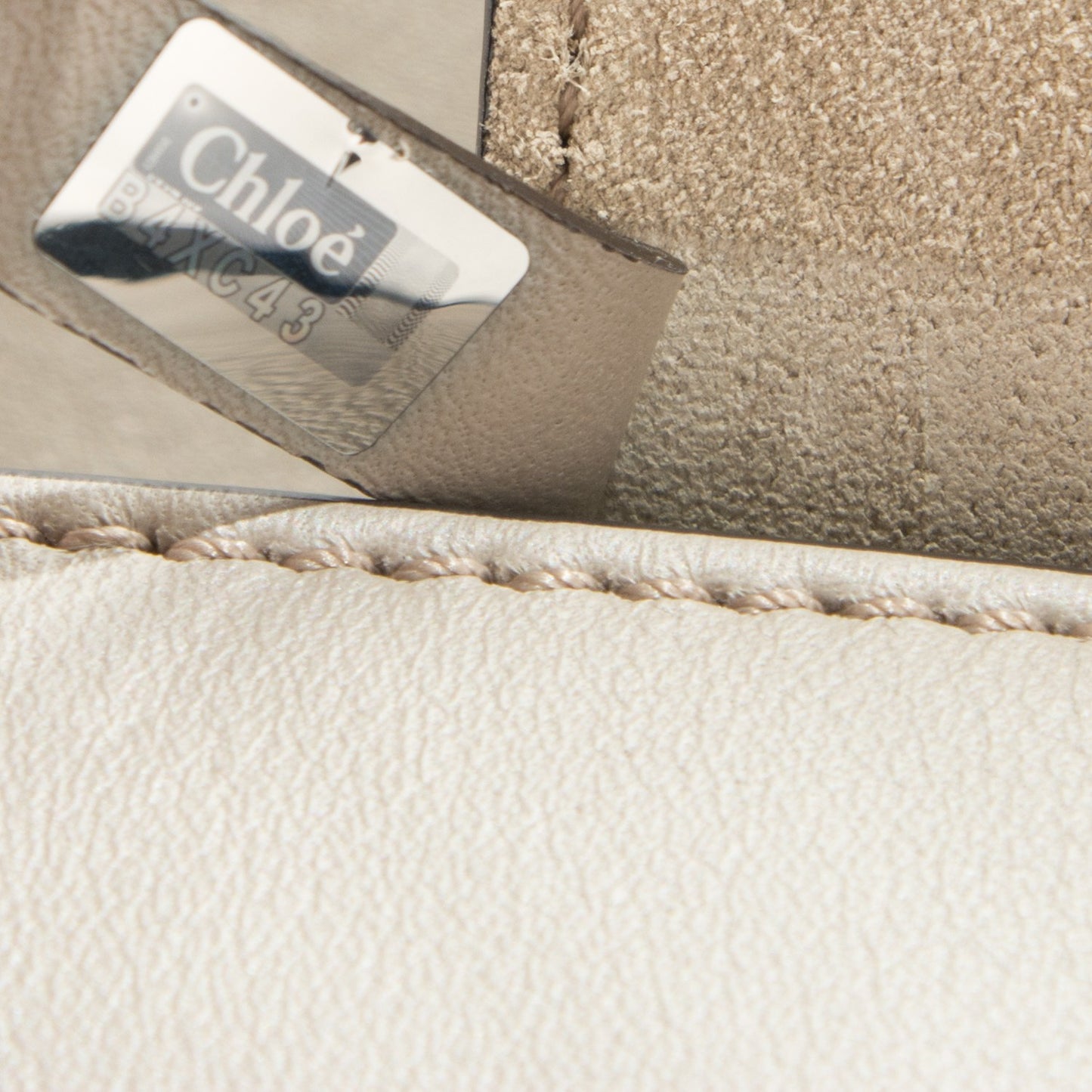 Suede Calfskin Mini Faye Shoulder Bag Motty Grey