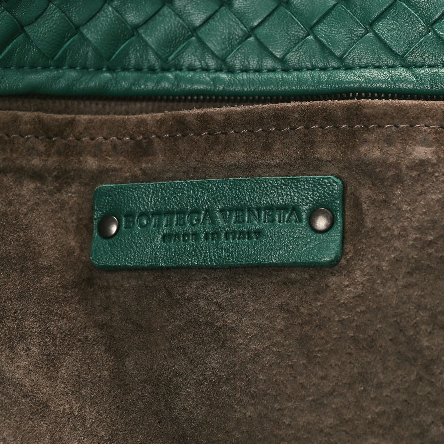Nappa Intrecciato Medium Cesta Tote Green
