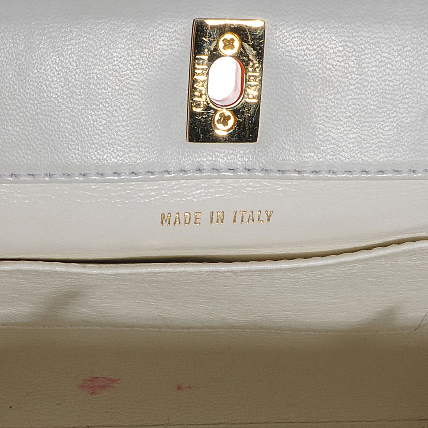 Lambskin Tortoise Handle Tote White
