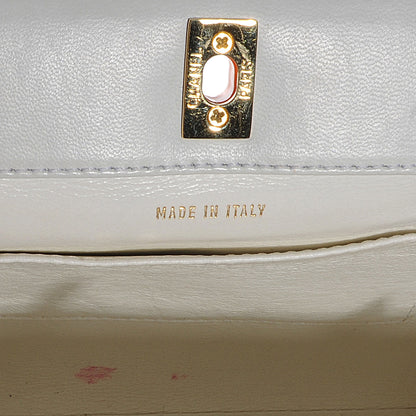 Chanel Lambskin Tortoise Handle Tote White 7 of 9