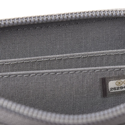 Chanel Calfskin Chevron Quilted Zip Around Boy Coin Purse Wallet Grey 6 of 6