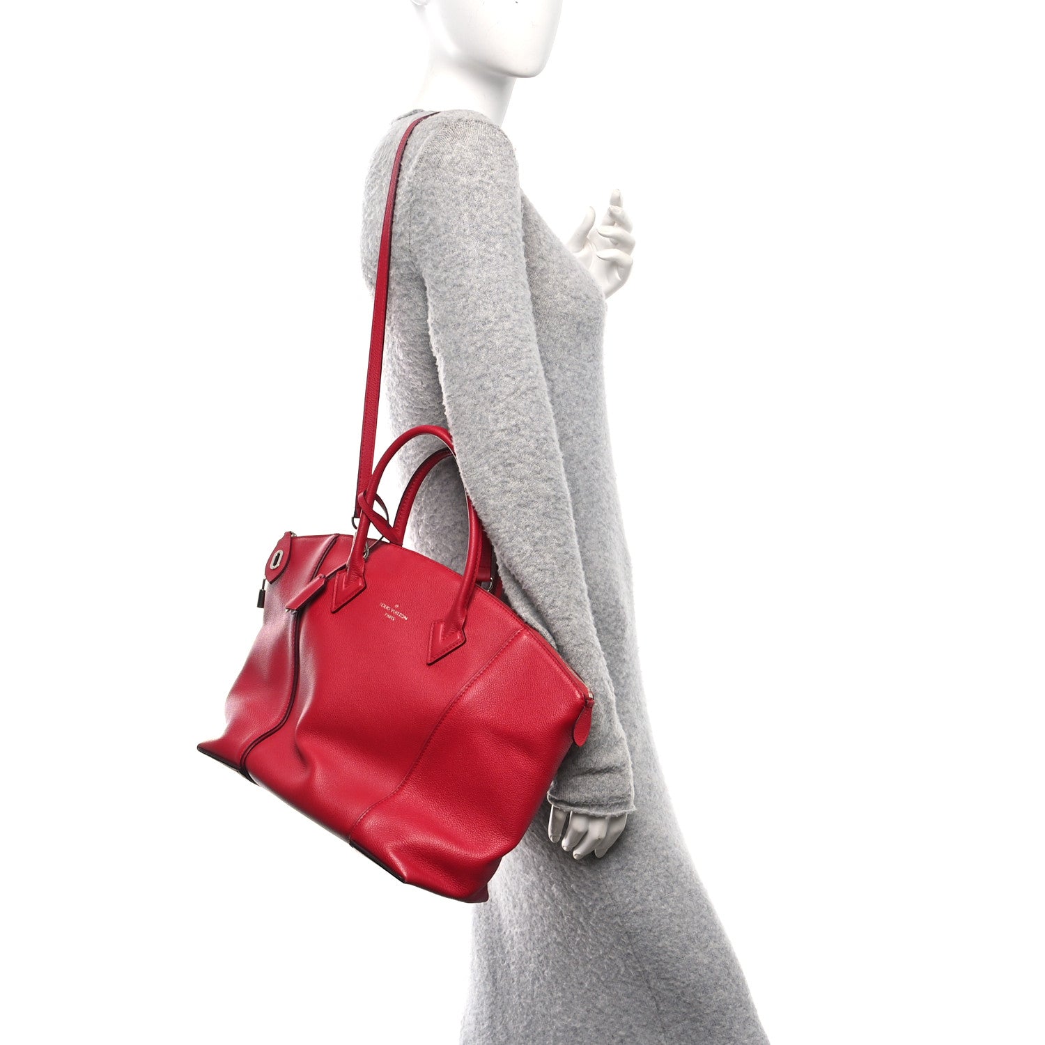 Louis Vuitton Veau Cachemire Soft Lockit MM  Framboise 2 of 9