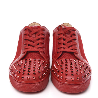 Christian Louboutin Calfskin Mesh Mens Seavaste 2 Flat Sneakers 48 Loubi Red 2 of 13