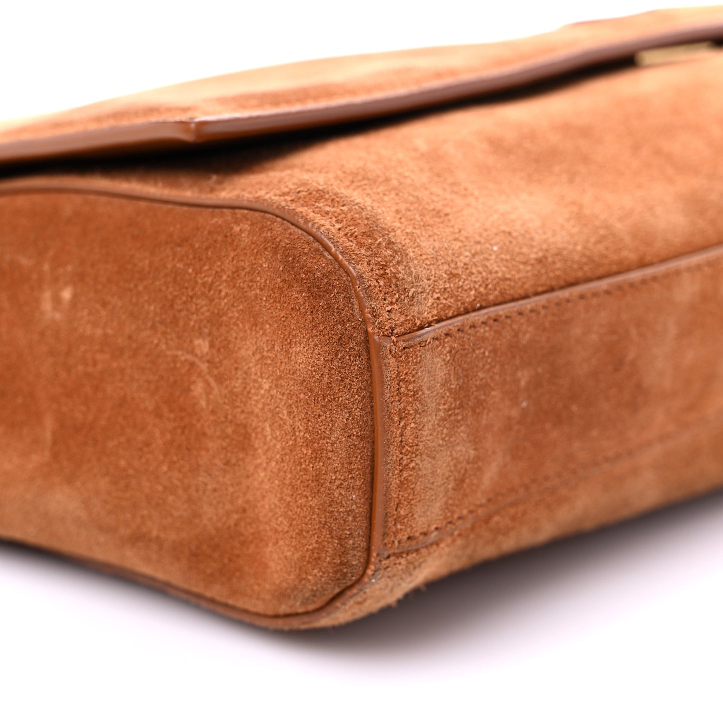 Smooth Calfskin Suede Medium Reversible Monogram Kate Satchel Light Ochre