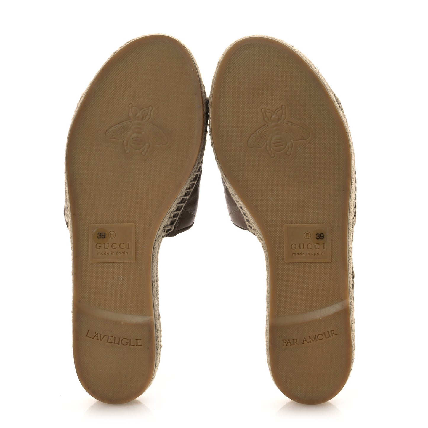 Nappa Matelasse GG Marmont Espadrille Slide Sandals 39 Porcelain Rose