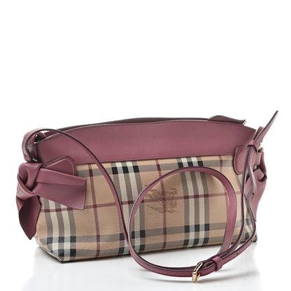 Burberry Haymarket Check Bow Tie Crossbody Clutch Bag Pink 3 of 14