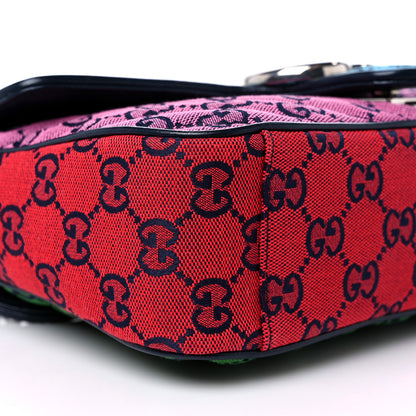 Gucci Monogram Multicolor Matelasse Diagonal Small GG Marmont Shoulder Bag Light Blue Pink Blue Green Red 8 of 10