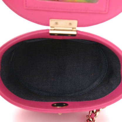 Chanel Lambskin Resin Elegant Chain Vanity Case Dark Pink 4 of 15
