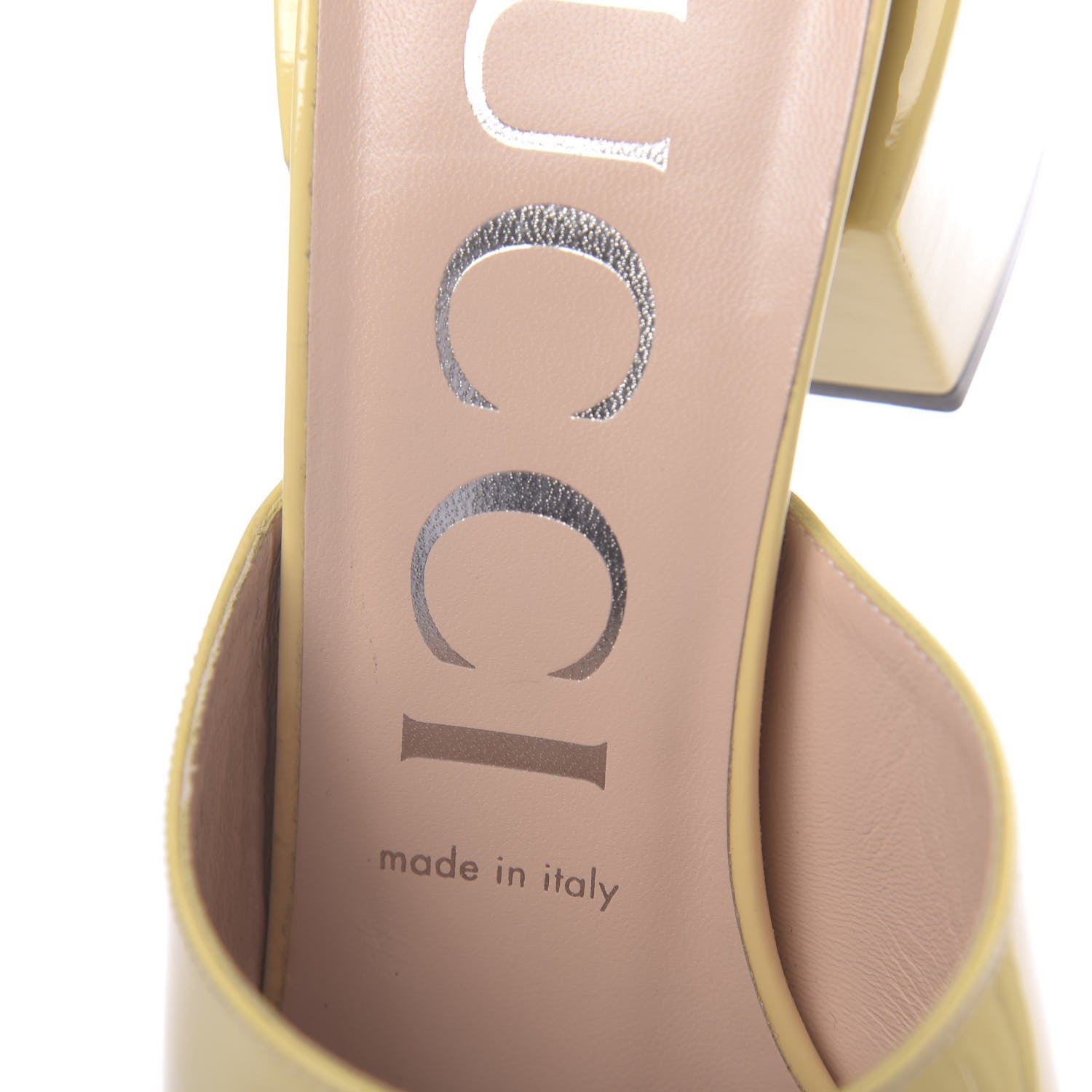 Gucci Patent Lexi Horsebit Mid-Heel Slide Sandals 40 Burro 6 of 10